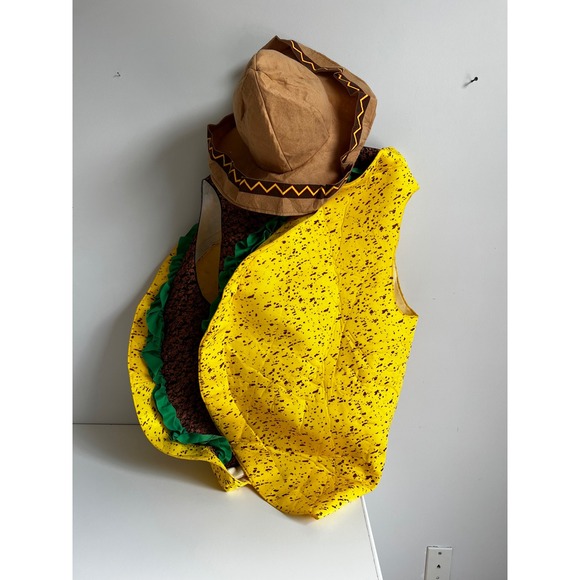 Spirit Halloween Adult Beef Taco Costume‎ With Sombrero Hat One Size - Picture 2 of 11